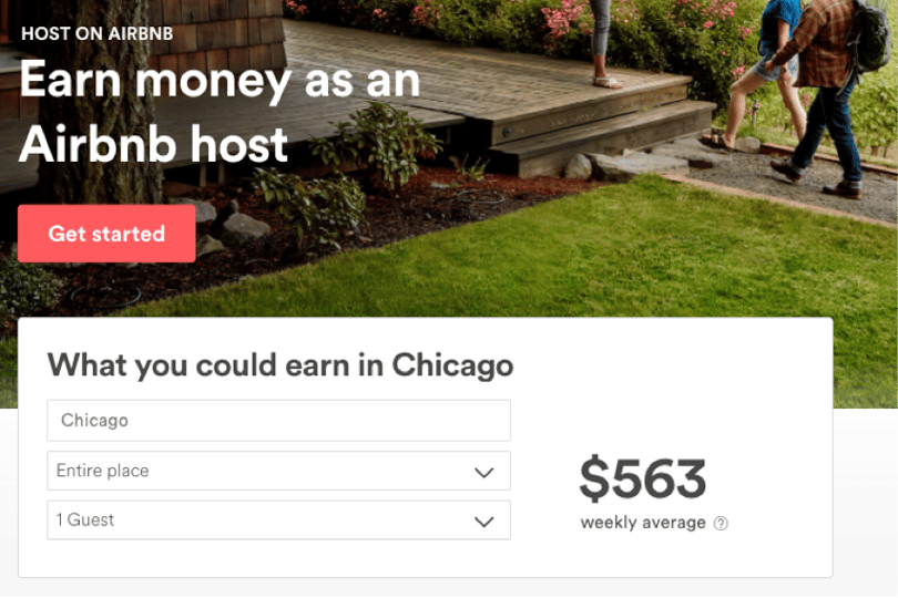 AirBnB Homepage