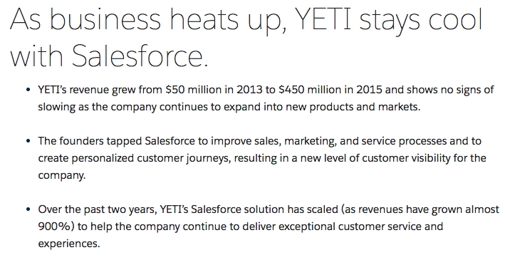 Salesforce's YETI case study