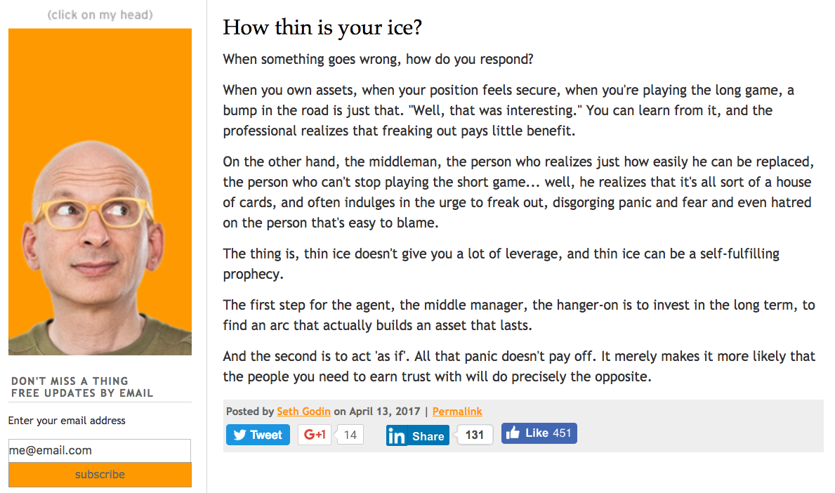 An extract from Seth Godin's blog.