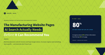 The Manufacturing Website Pages AI Search Actually Needs Before It Can Recommend You
